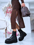 Imitation leather boots "ROCK 68" - BLACK